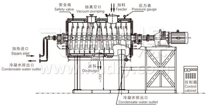 真空耙式幹燥機結構示意圖